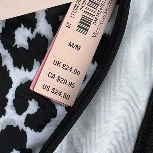 MWT Victorias Secret Leopard Print Bikini Bottom M Stretch Nylon Women's Swimwea - Picture 4 of 4